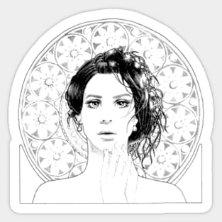 Lana Del Ray White Flower Sticker